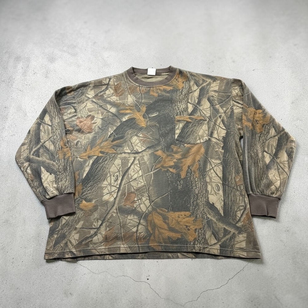 Vintage 90s Ranger Camo Long Sleeve Pocket Tee XXL